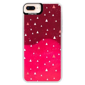 Neonové pouzdro Pink iSaprio - Abstract Triangles 02 - white - iPhone 8 Plus