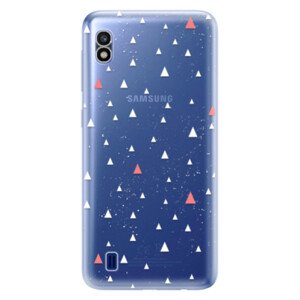 Odolné silikonové pouzdro iSaprio - Abstract Triangles 02 - white - Samsung Galaxy A10