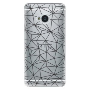 Plastové pouzdro iSaprio - Abstract Triangles 03 - black - HTC One M7