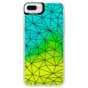 Neonové pouzdro Blue iSaprio - Abstract Triangles 03 - black - iPhone 7 Plus
