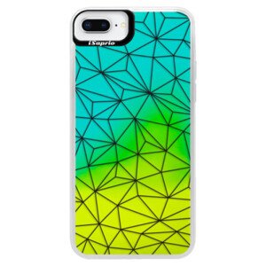 Neonové pouzdro Blue iSaprio - Abstract Triangles 03 - black - iPhone 8 Plus