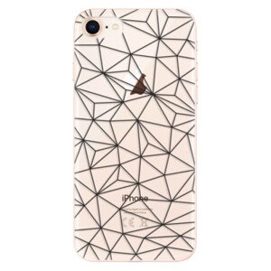 Odolné silikonové pouzdro iSaprio - Abstract Triangles 03 - black - iPhone 8