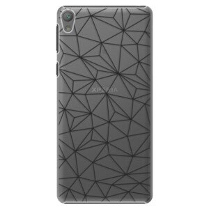 Plastové pouzdro iSaprio - Abstract Triangles 03 - black - Sony Xperia E5