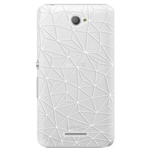 Plastové pouzdro iSaprio - Abstract Triangles 03 - white - Sony Xperia E4