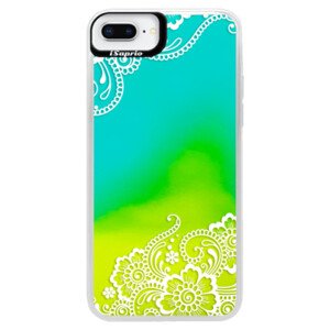 Neonové pouzdro Blue iSaprio - White Lace 02 - iPhone 8 Plus
