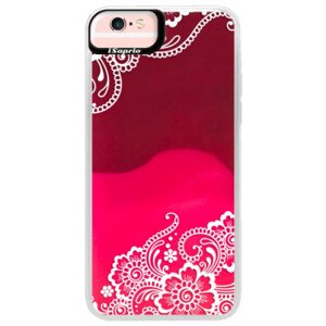 Neonové pouzdro Pink iSaprio - White Lace 02 - iPhone 6 Plus/6S Plus