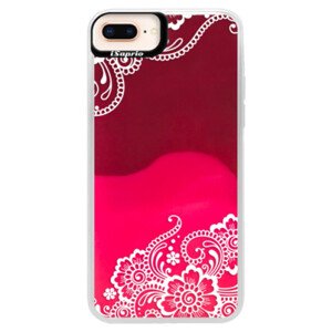 Neonové pouzdro Pink iSaprio - White Lace 02 - iPhone 8 Plus