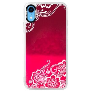Neonové pouzdro Pink iSaprio - White Lace 02 - iPhone XR