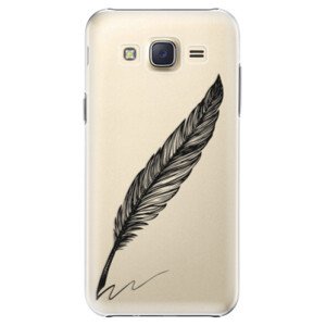 Plastové pouzdro iSaprio - Writing By Feather - black - Samsung Galaxy Core Prime