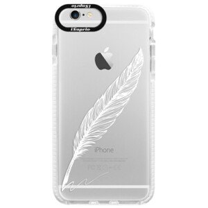 Silikonové pouzdro Bumper iSaprio - Writing By Feather - white - iPhone 6/6S