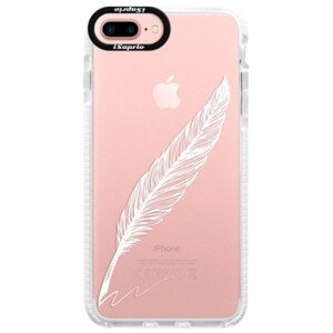 Silikonové pouzdro Bumper iSaprio - Writing By Feather - white - iPhone 7 Plus