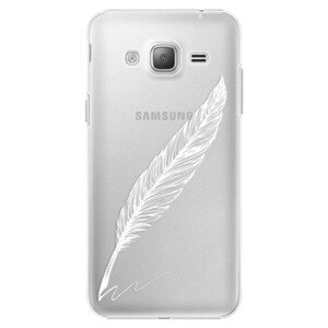 Plastové pouzdro iSaprio - Writing By Feather - white - Samsung Galaxy J3