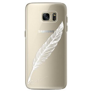 Plastové pouzdro iSaprio - Writing By Feather - white - Samsung Galaxy S7