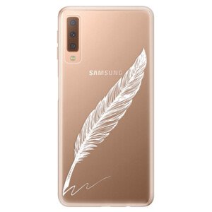 Odolné silikonové pouzdro iSaprio - Writing By Feather - white - Samsung Galaxy A7 (2018)