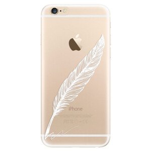 Odolné silikonové pouzdro iSaprio - Writing By Feather - white - iPhone 6/6S