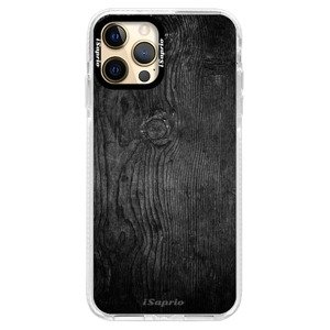 Silikonové pouzdro Bumper iSaprio - Black Wood 13 - iPhone 12 Pro