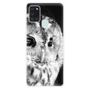 Odolné silikonové pouzdro iSaprio - BW Owl - Samsung Galaxy A21s