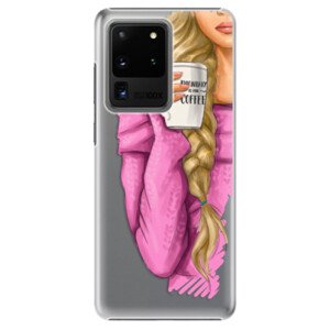 Plastové pouzdro iSaprio - My Coffe and Blond Girl - Samsung Galaxy S20 Ultra