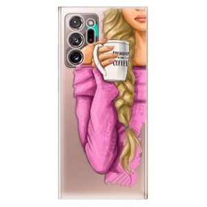Odolné silikonové pouzdro iSaprio - My Coffe and Blond Girl - Samsung Galaxy Note 20 Ultra