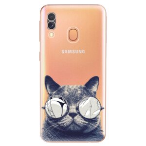 Odolné silikonové pouzdro iSaprio - Crazy Cat 01 - Samsung Galaxy A40