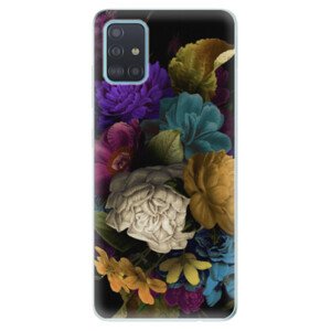Odolné silikonové pouzdro iSaprio - Dark Flowers - Samsung Galaxy A51