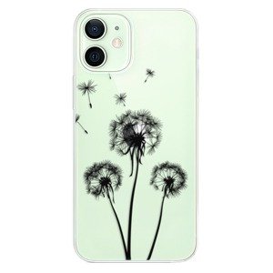 Odolné silikonové pouzdro iSaprio - Three Dandelions - black - iPhone 12 mini
