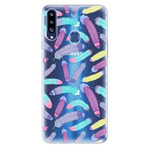 Odolné silikonové pouzdro iSaprio - Feather Pattern 01 - Samsung Galaxy A20s
