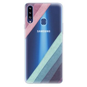 Odolné silikonové pouzdro iSaprio - Glitter Stripes 01 - Samsung Galaxy A20s