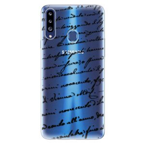 Odolné silikonové pouzdro iSaprio - Handwriting 01 - black - Samsung Galaxy A20s