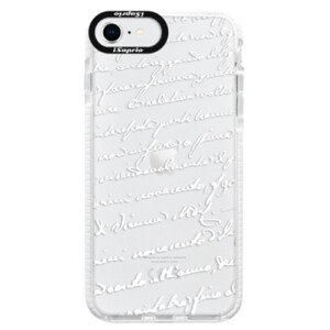 Silikonové pouzdro Bumper iSaprio - Handwriting 01 - white - iPhone SE 2020