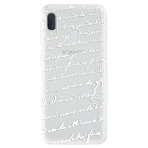 Odolné silikonové pouzdro iSaprio - Handwriting 01 - white - Samsung Galaxy A20e