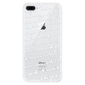 Odolné silikonové pouzdro iSaprio - Handwriting 01 - white - iPhone 8 Plus