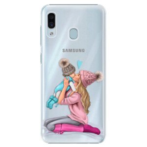 Plastové pouzdro iSaprio - Kissing Mom - Blond and Boy - Samsung Galaxy A20