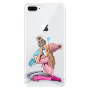 Odolné silikonové pouzdro iSaprio - Kissing Mom - Blond and Boy - iPhone 8 Plus