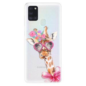 Odolné silikonové pouzdro iSaprio - Lady Giraffe - Samsung Galaxy A21s