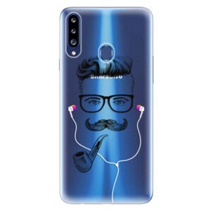 Odolné silikonové pouzdro iSaprio - Man With Headphones 01 - Samsung Galaxy A20s