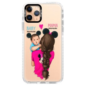 Silikonové pouzdro Bumper iSaprio - Mama Mouse Brunette and Boy - iPhone 11 Pro