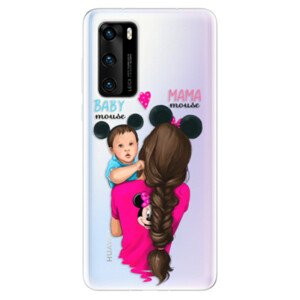 Odolné silikonové pouzdro iSaprio - Mama Mouse Brunette and Boy - Huawei P40