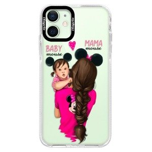 Silikonové pouzdro Bumper iSaprio - Mama Mouse Brunette and Girl - iPhone 12 mini