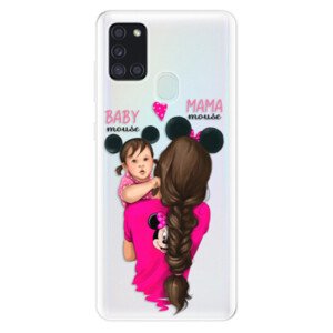 Odolné silikonové pouzdro iSaprio - Mama Mouse Brunette and Girl - Samsung Galaxy A21s