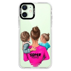 Silikonové pouzdro Bumper iSaprio - Super Mama - Boy and Girl - iPhone 12