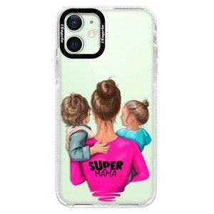 Silikonové pouzdro Bumper iSaprio - Super Mama - Boy and Girl - iPhone 12 mini