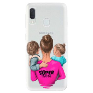 Odolné silikonové pouzdro iSaprio - Super Mama - Boy and Girl - Samsung Galaxy A20e