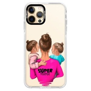 Silikonové pouzdro Bumper iSaprio - Super Mama - Two Girls - iPhone 12 Pro Max