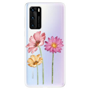 Odolné silikonové pouzdro iSaprio - Three Flowers - Huawei P40