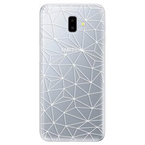 Odolné silikonové pouzdro iSaprio - Abstract Triangles 03 - white - Samsung Galaxy J6+