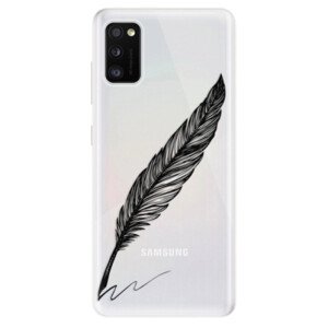 Odolné silikonové pouzdro iSaprio - Writing By Feather - black - Samsung Galaxy A41