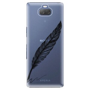 Plastové pouzdro iSaprio - Writing By Feather - black - Sony Xperia 10