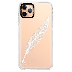 Silikonové pouzdro Bumper iSaprio - Writing By Feather - white - iPhone 11 Pro Max
