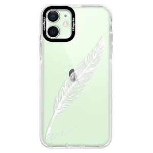 Silikonové pouzdro Bumper iSaprio - Writing By Feather - white - iPhone 12